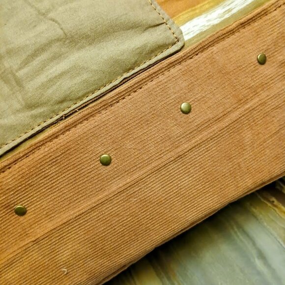 New Western Tote Shopper shoulder Bag Purse Rust Beige Double handle Carryall - Picture 4 of 10